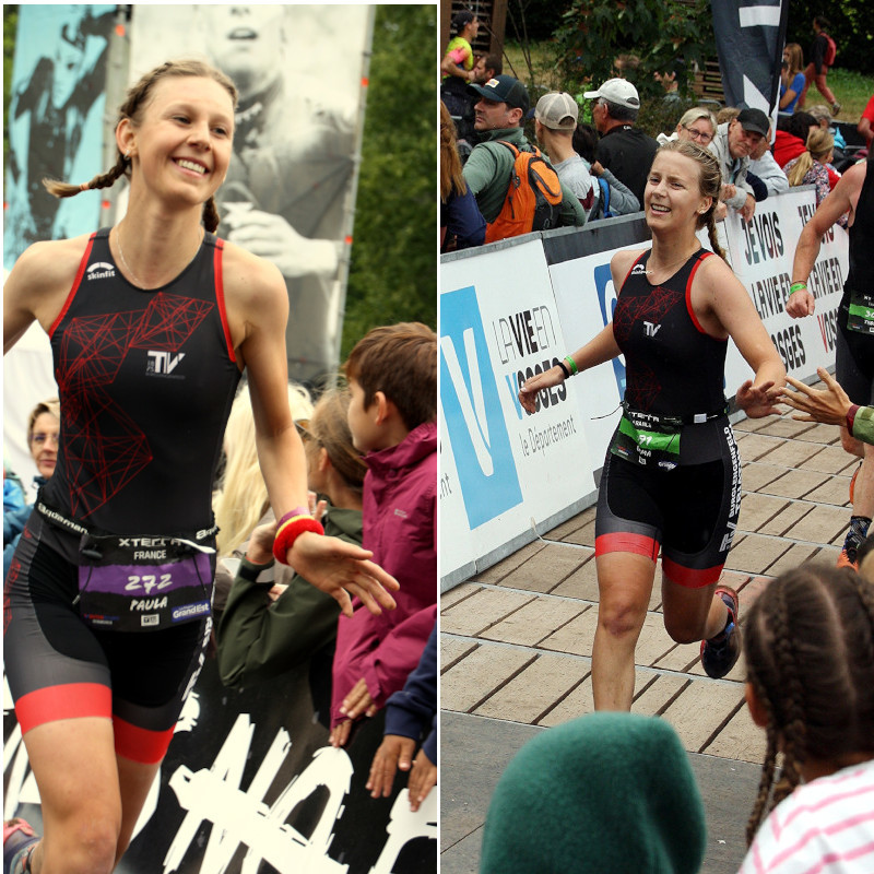 Paula und Emma jeweils im Zieleinlauf