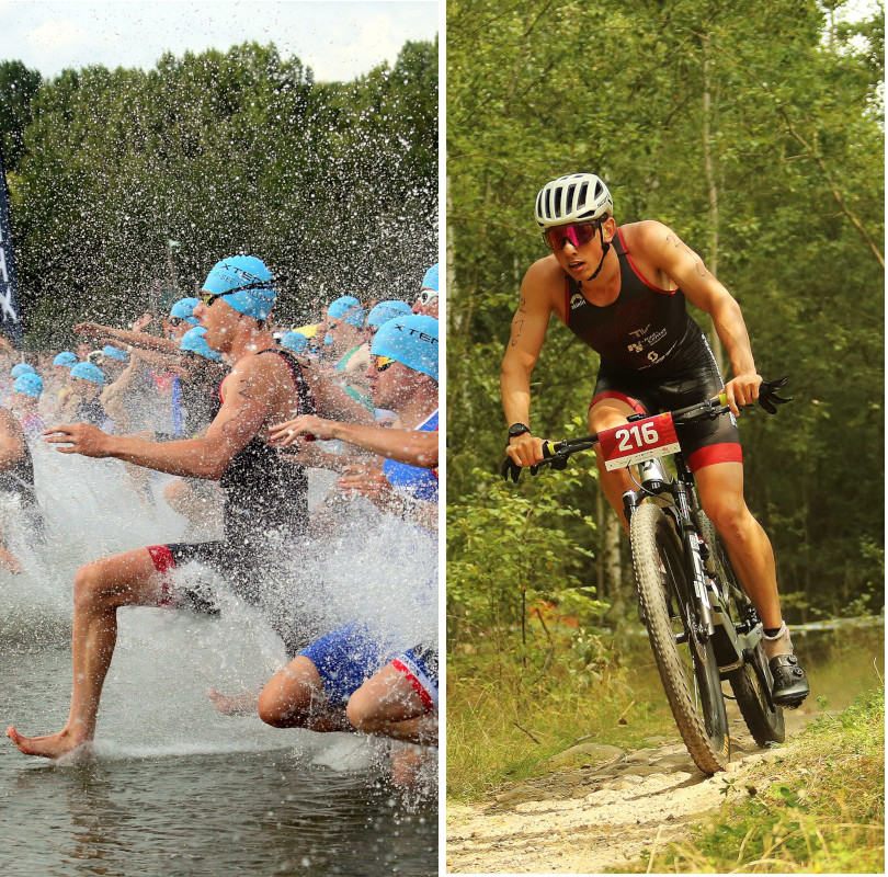 Michi Fuchs beim Schwimmstart | unterwegs mit dem Bike