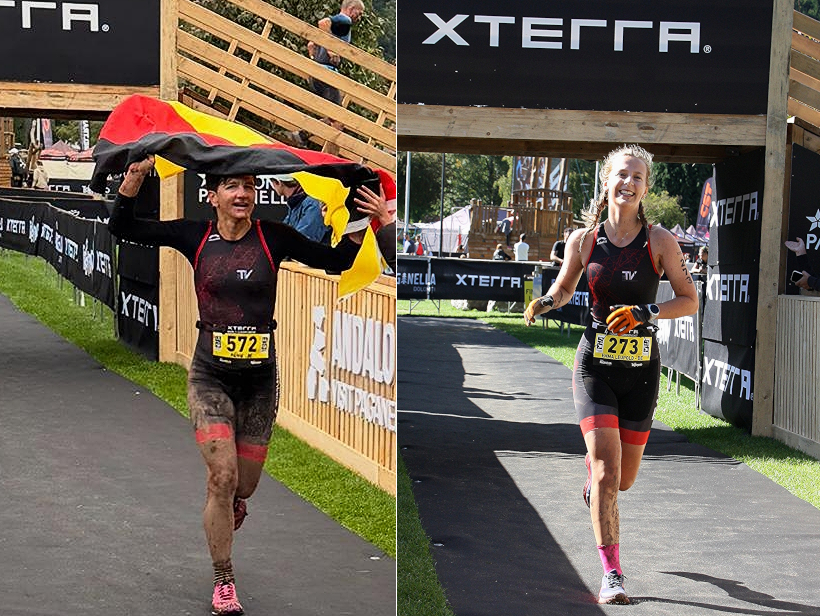 Pam und Emma, jeweils beim Zieleinlauf