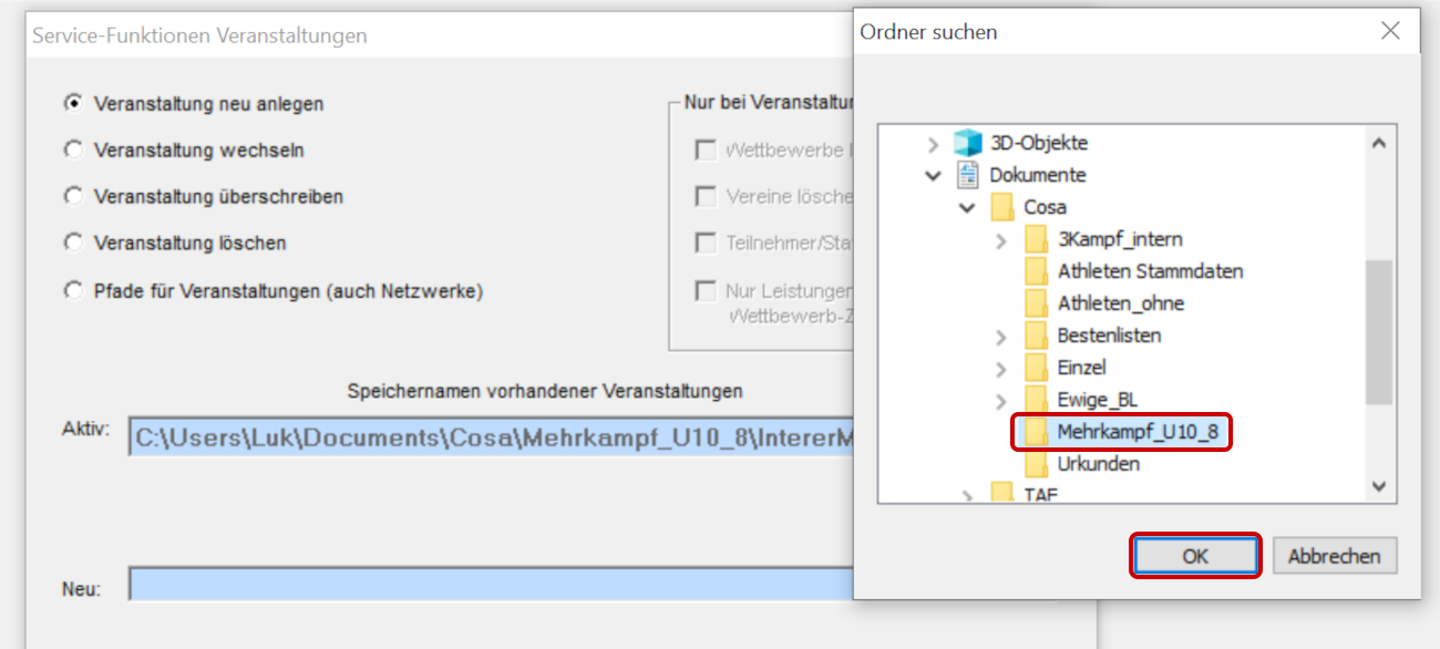Neue Veranstaltung anlegen