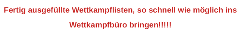 Hinweis Wettkampfbüro